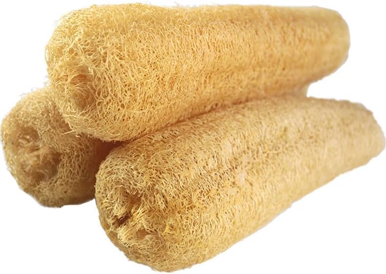 100% Natural Whole Loofah Large, 4-Pack, Organic Sponges, Gentle Exfoliating Body Scrubber, Dish and Shower Luffa, Bath SPA Loofa, 12-14 Inches Long, 30-35cm, Radiant Beauty Skin, Big Sized Whole.