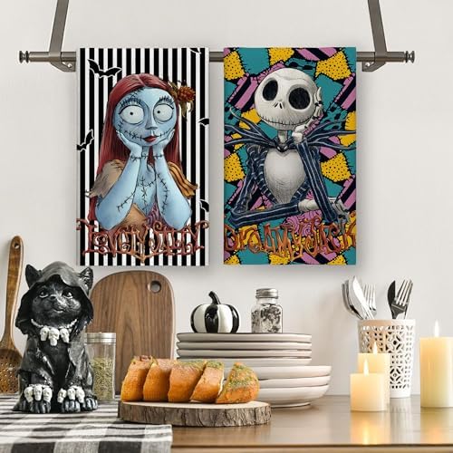 Halloween Kitchen Towels Dish Towels Gothic Decor Day of The Dead Halloween Decorations for Home Party