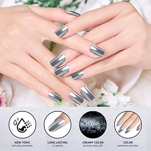 Artdone 36 Jars Chrome Nail Powder Nail Art Fimo Decoration Metallic Mirror Effect Holographic Aurora Chameleon Pigment Powder 1g/Jar Pearl for Resin Craft & Nail Art