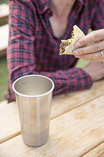 Klean Kanteen Single Wall Stainless Steel Cups, Brushed Stainless, Pint Glasses in 10oz, 4 pack