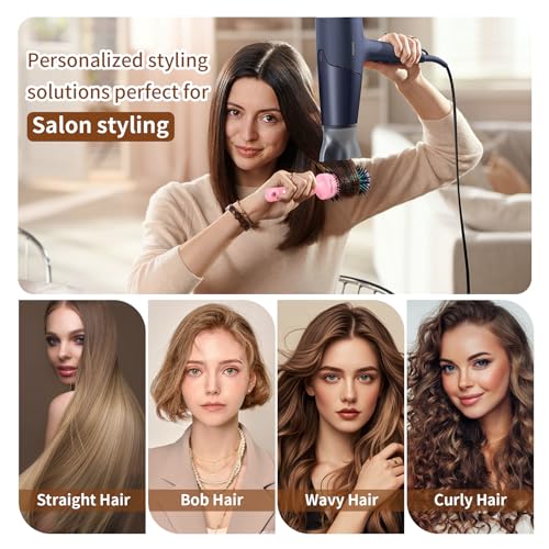 Round Brush for Blow Out - 2.1 Inch Large Nano Thermal Ceramic & Ionic with Boar Bristles - Salon Blow Drying Hair Brush for Drying,Volumizing, Curling, Shine & Smooth Styling