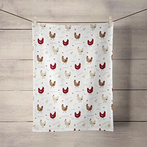 Cackleberry Home Farmhouse Chicken Kitchen Towels 100% Cotton, Set of 3