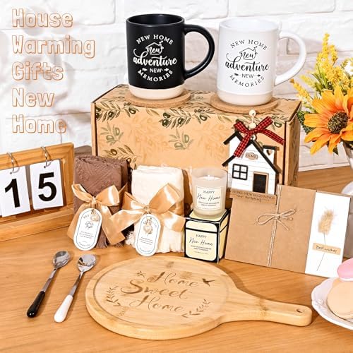 YHRJWN House Warming Gifts New Home, Housewarming Gifts New Home, House Warming Gift for Women Men Couples Newlywed Friends, Housewarming Gift Box, 13 Pieces