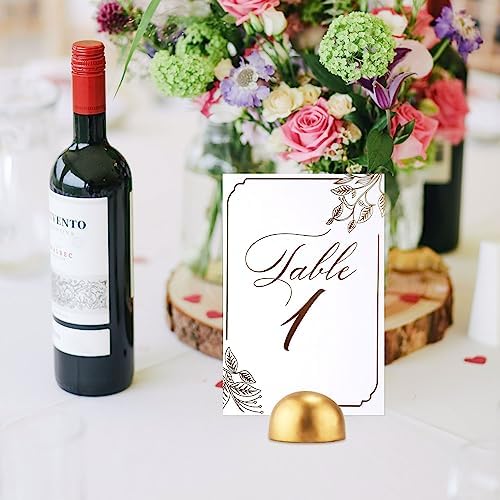 12pcs Round Table Number Stands, Modern Place Card Holders - Gold