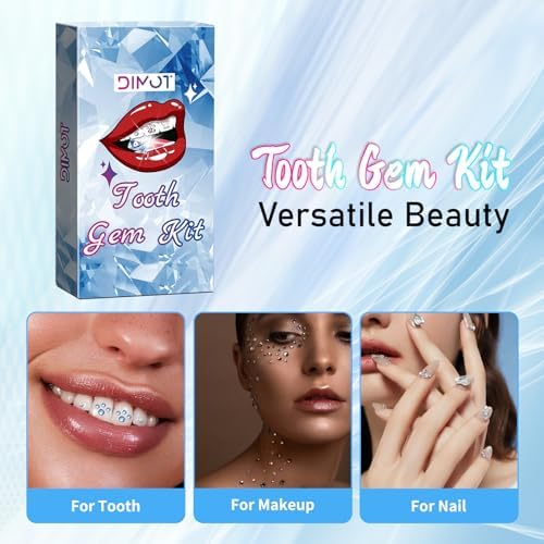 Tooth Gems Kit for Teeth Gems Kit with Light,190 Tooth DIY Gem Kit Tooth Jewelry Gems Kit 2025 New for Man&Women