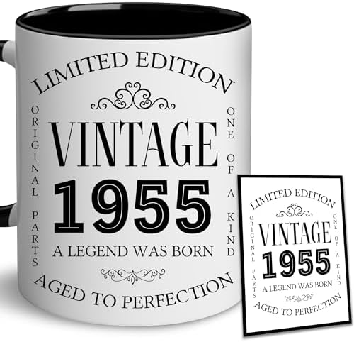 70th Birthday Gifts for Men, Women - 70 Years Old Birthday Decorations - 1955 Vintage Coffee Mug - 70 Year Old Mug - 70th Bday Gifts Ideas - Happy 70th Party Decorations - 70 Present for Men