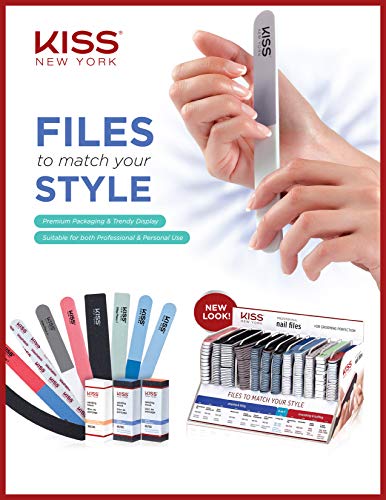 KISS Nail Files Wide Board Grinder (12 pieces) F103N Double Sided, Reusable, Washable