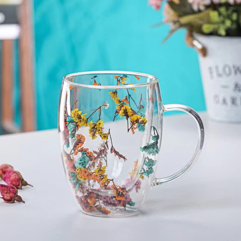 Double Wall Glass Coffee Mugs Clear Cups for Cappuccino Tea Espresso Latte Hot Beverages Glasses Birthday Gifts for Women Her