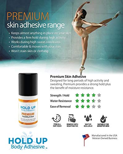 Premium – Body Glue for Dancers Roll On Skin Adhesive for Compression Socks Thigh Highs Costumes Clothing Lingerie Fashion Cosplay – 2 oz Roll On