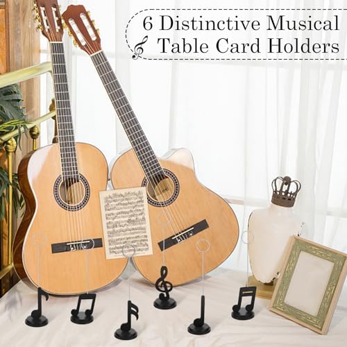 6 Pcs Musical Note Photo Balloon Holder Note Holders Table Number Photo Clips Holder Place Card Holder Music Note Decoration Name Place Card Holder for Music Theme Party Birthday Wedding