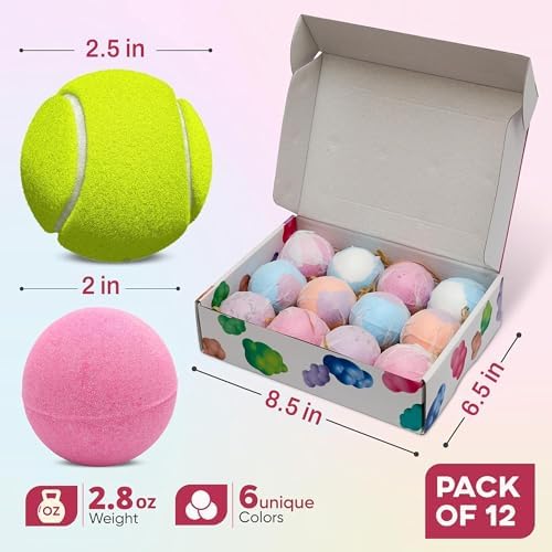 12 Extra Large Organic Bath Bombs Gift Set for Women - Moisturizing Shea Butter & Essential Oil Infused Shower Lush Bathbombs kit for Girls, Bath Balls & Birthday Gifts for Women
