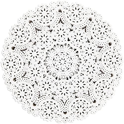 Juvale 300 Pack Round Paper Lace Doilies - 10 Inch Round Doiley Disposable Placemats for Crafts & Weddings - White Doilies - Paper Placemats