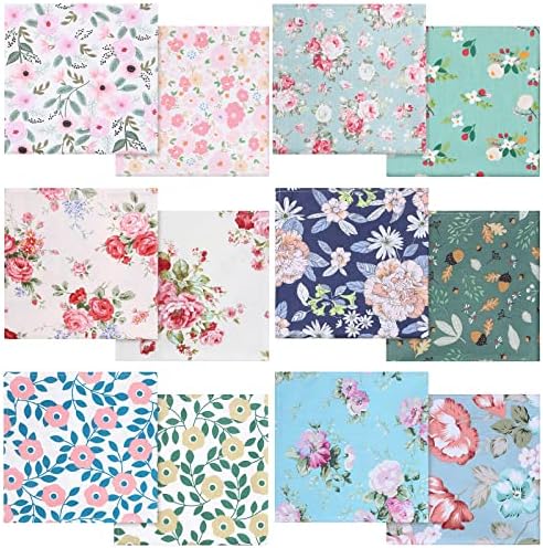 Tatuo Cotton Cloth Napkins Set of 24, 15 x 15 Inch Floral Dinner Napkins Washable for Family Cocktail Parties Wedding Kitchen Dining Room Table Spring Tea Party(Lovely Flowers)