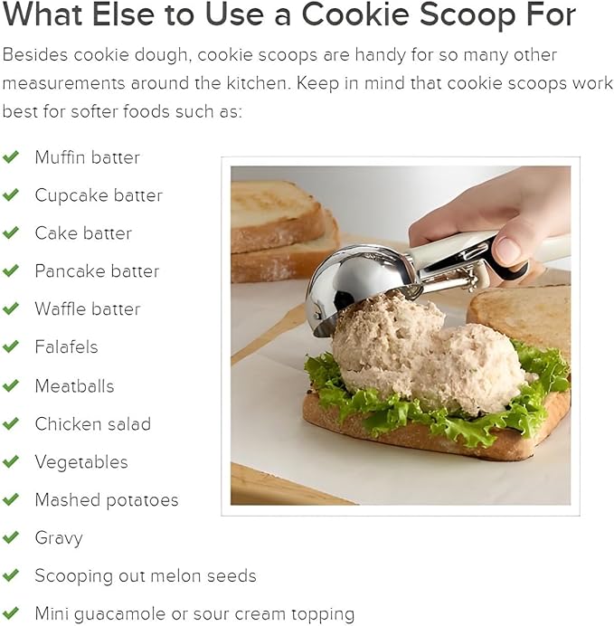 3-Pack Portion Disher Scoop Set | Round Stainless Steel Multipurpose Kitchen Scoops for Cookie Dough, Ice Cream, Baking, Batter, Meatballs, Rice, and Melon Balls (1.5-3-5.33 oz (#24-#12-#6))