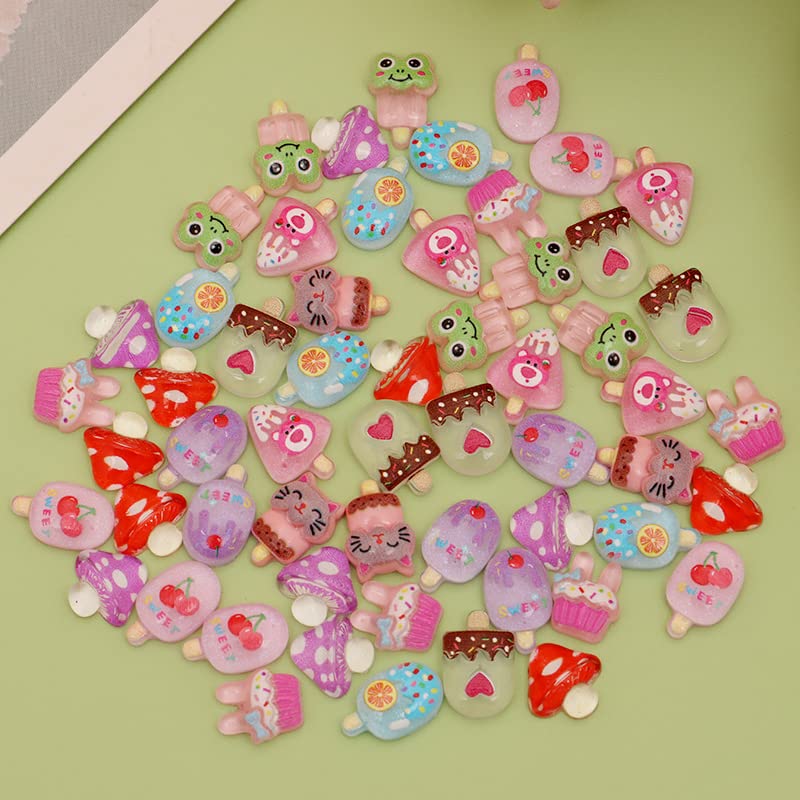 1 Pack of 250pcs Cute & Sweet 3D Nail Charms for Acrylic Nails, Perfect for Nail Art Decorations & DIY Accessories Crafts,Flower Bee Pineapple Bear Charms for Nail (#1-multi-color)