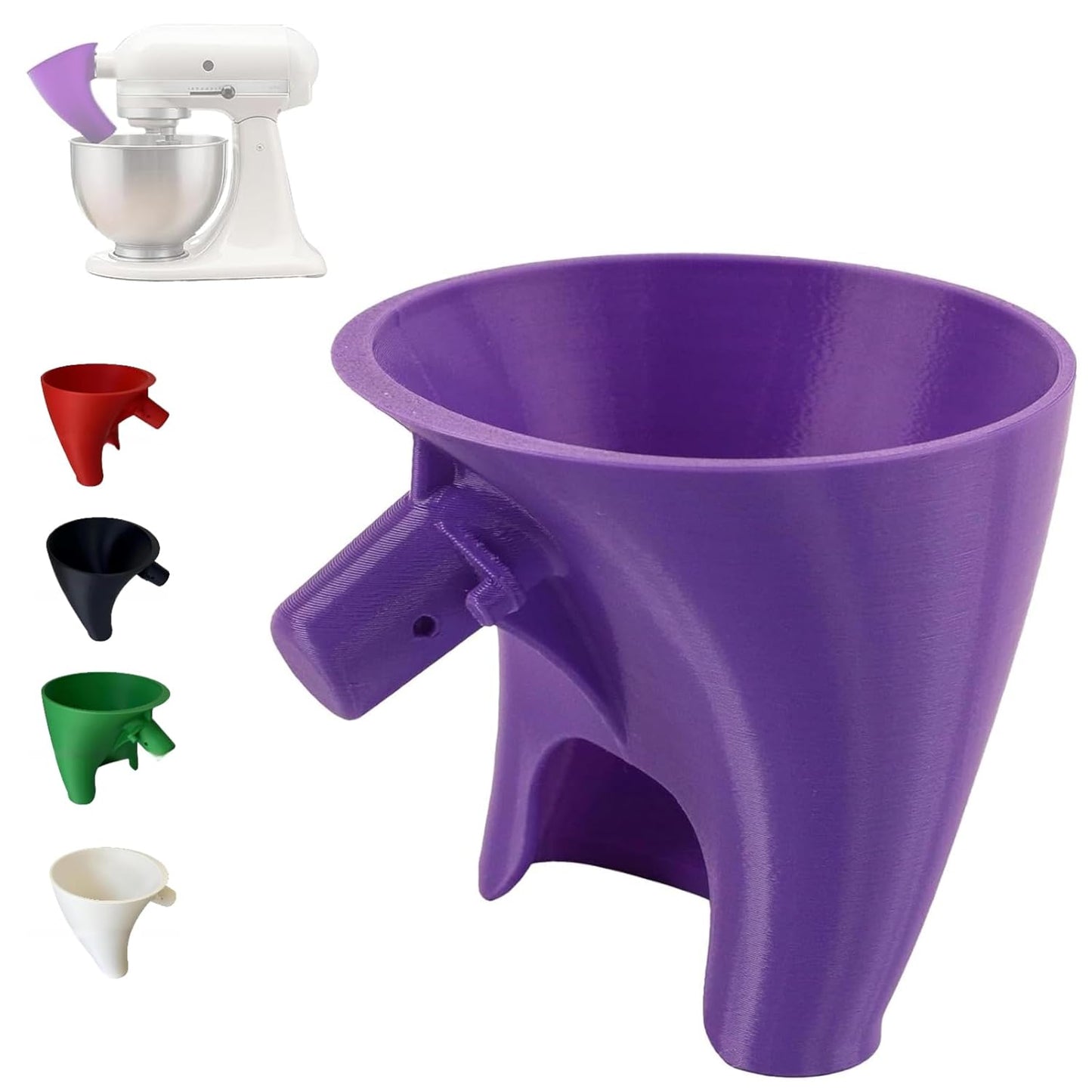 Flour Funnel for Kitchen Aid Mixer – Stand Mixer Attachment for KSM150 5-Quart Tilt-Head, Easy-Pour No-Mess Baking Tool, Fits Flour, Sugar & Egg Liquid, (red)