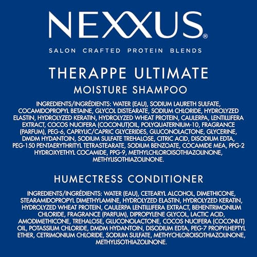 Nexxus Shampoo and Conditioner 2 Count Therappe & Humectress for Dry Hair Care With Proteinfusion Blend for 24-hour Moisture 13.5 oz