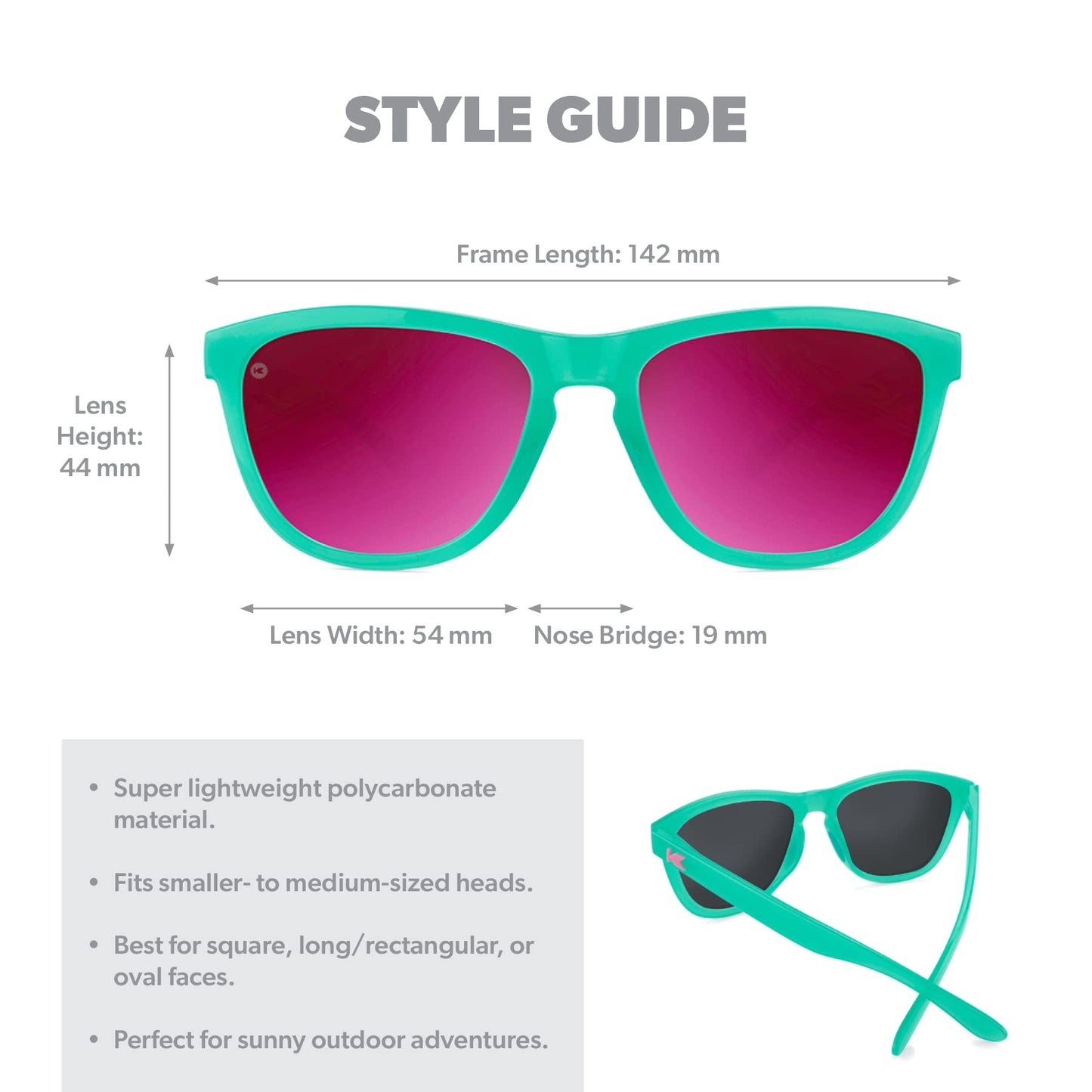 Knockaround Premiums Sport - Polarized Running Sunglasses for Women & Men - Impact Resistant Lenses & Full UV400 Protection, Glossy Green Frame/Pink Reflective Lenses