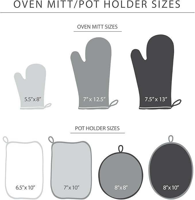 KITCHENAID Ribbed Soft Silicone Oven Mitt 2-Pack Set, 7.5"x13", Charcoal Grey