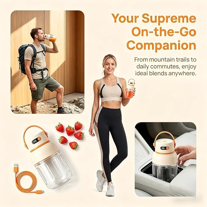 Portable Electric Juicer Cup with Zero Cord Hassle, 33 Oz Cordless Personal Juicer Cup, Digital Display Portable Juicers Blender with Stainless Steel Blades, USB-C (green-1200ml)