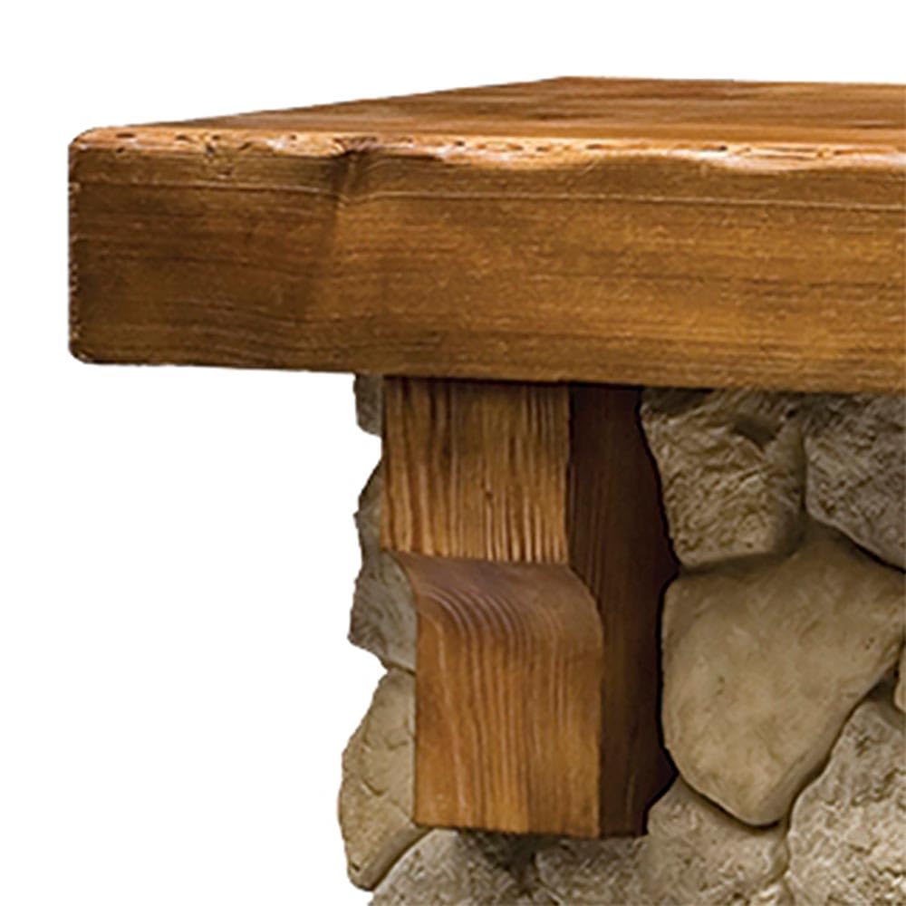 Dimplex Fieldstone Electric Fireplace with Mantel Surround Package | Pine with Natural Stone-Look, 26" - #GDS28L8-904ST