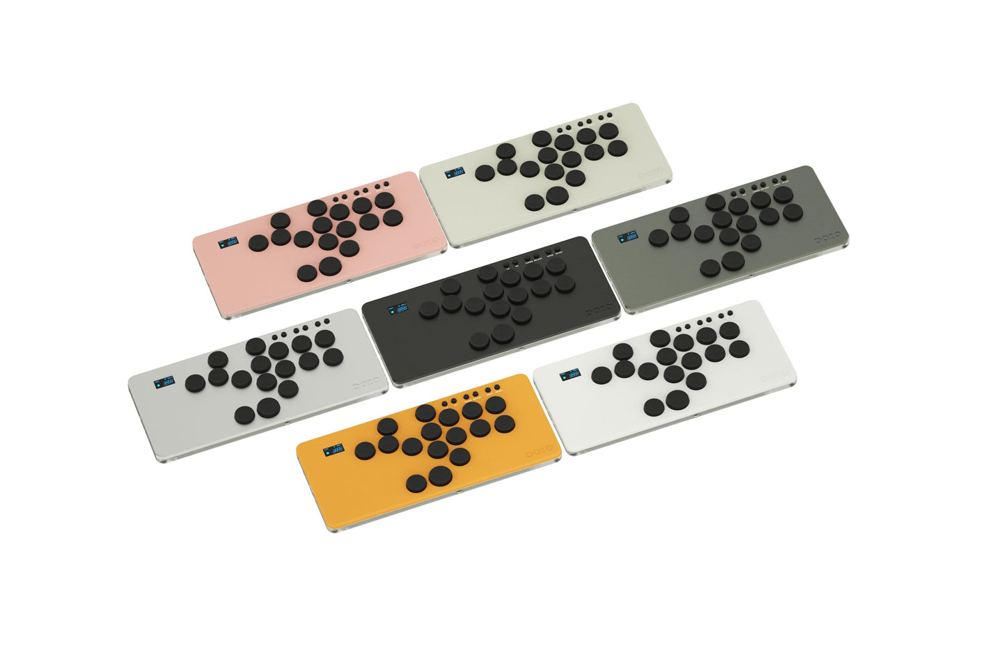 KEEBMONKEY DOIO Hitpad Standard Series Aluminum & Acrylic Gaming Leverless Arcade Controller w/ 0.96' Display, RGB & Dual USB-C for PC/Switch/PS3/PS4/PS5 (White)