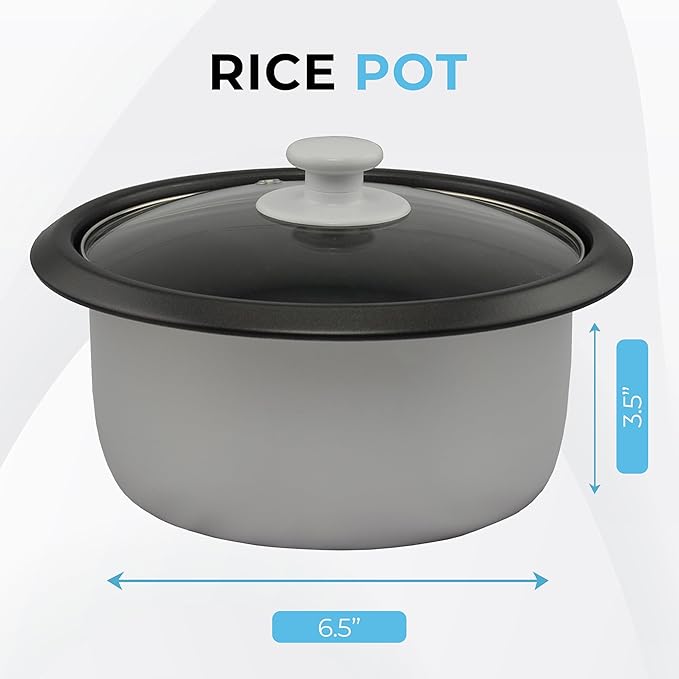 Courant Rice Cooker 8-Cup (Cooked), Removable Non-Stick Bowl, One Touch Rice Cooker, Black