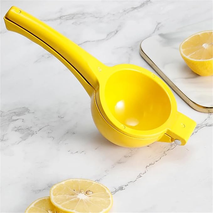 Home Manual Lemon Squeezer Aluminum Alloy Hand Pressed Citrus Orange Juicer Portable Kitchen Tool for Lime Lemon Home Use Yellow 1-5PCS(2pcs)