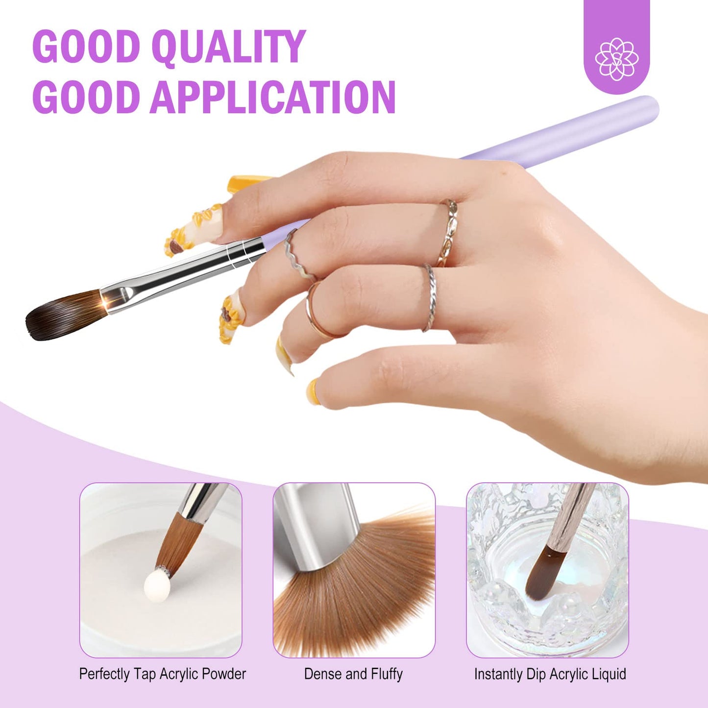 SAVILAND 9 OZ Acrylic Nail Kit - 4 OZ Clear Acrylic Powder and 5 OZ Acrylic Liquid with Acrylic Brush Nail Forms for Manicure Application Extension Nail Kit for Starters with Everything Home DIY Salon