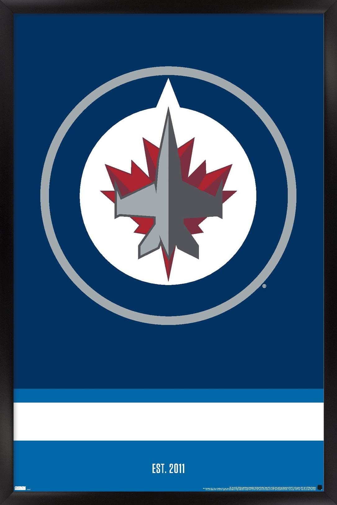 Trends International NHL Winnipeg Jets - Logo 21 Wall Poster, 14.725" x 22.375", Black Framed Version