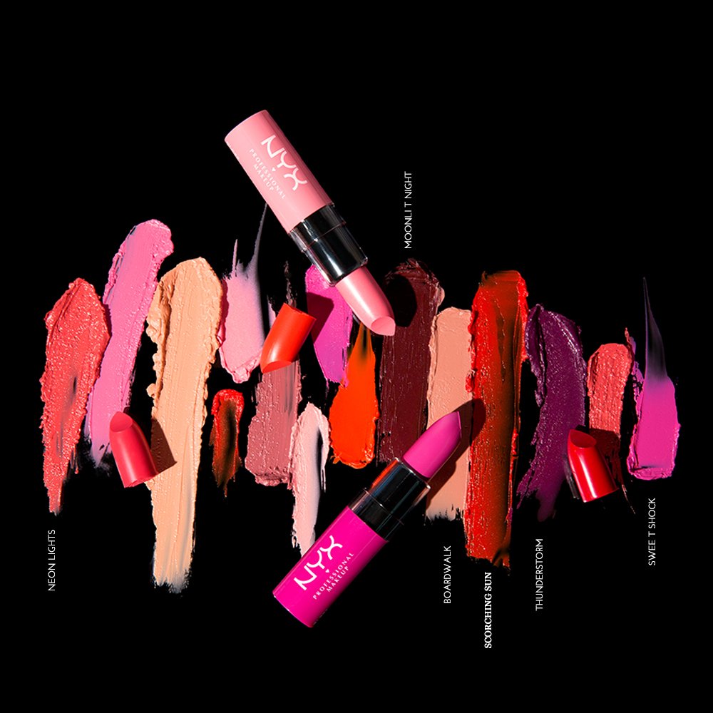 NYX Nyx cometics butter lipstick bls02 sweet tart - deep pink with blue undertone net wt. 0.16 Ounce (bls02 sweet tart)