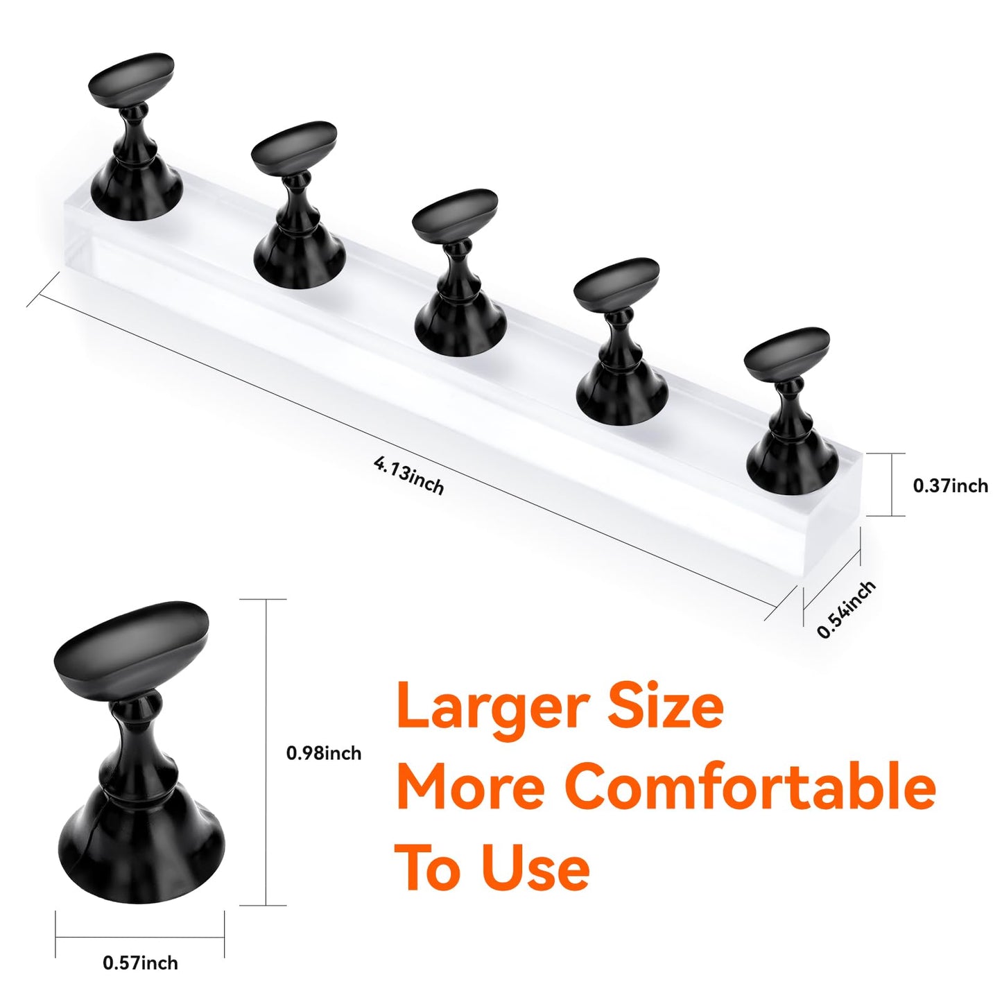Makartt Press on Nails Stand: Black and White Nail Holder for Painting Nails, Stands for Art Display Practice, Magnetic Fake Holders with 1M Double-Sided Tape DIY Home Salon Use