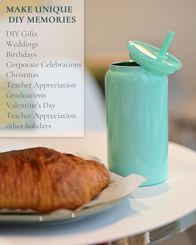Glass Cups with Lids and Straws, 16oz Stainless Steels Cups, Beer Cups, Iced Coffee Cup, Smoothie Cup, Sublimation Tumbler, Pink (Smooth Polished Finish, Sublimatable)