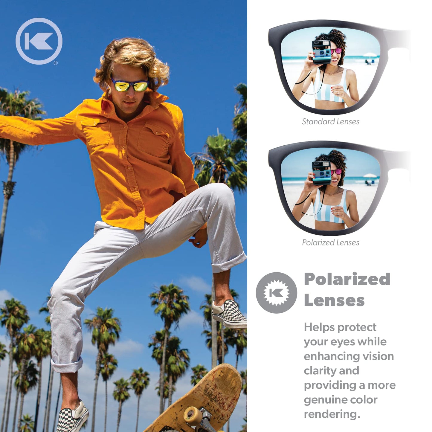 Knockaround Premiums Sport - Polarized Running Sunglasses for Women & Men - Impact Resistant Lenses & Full UV400 Protection, Cool Runnings
