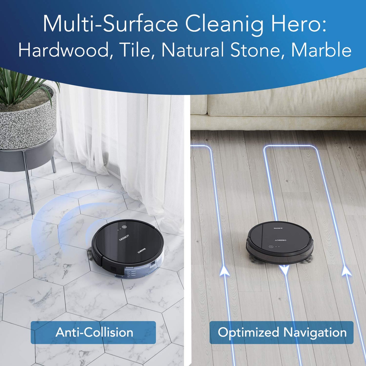 ECOVACS DEEBOT 661 Cordless Robot Vacuum, Black