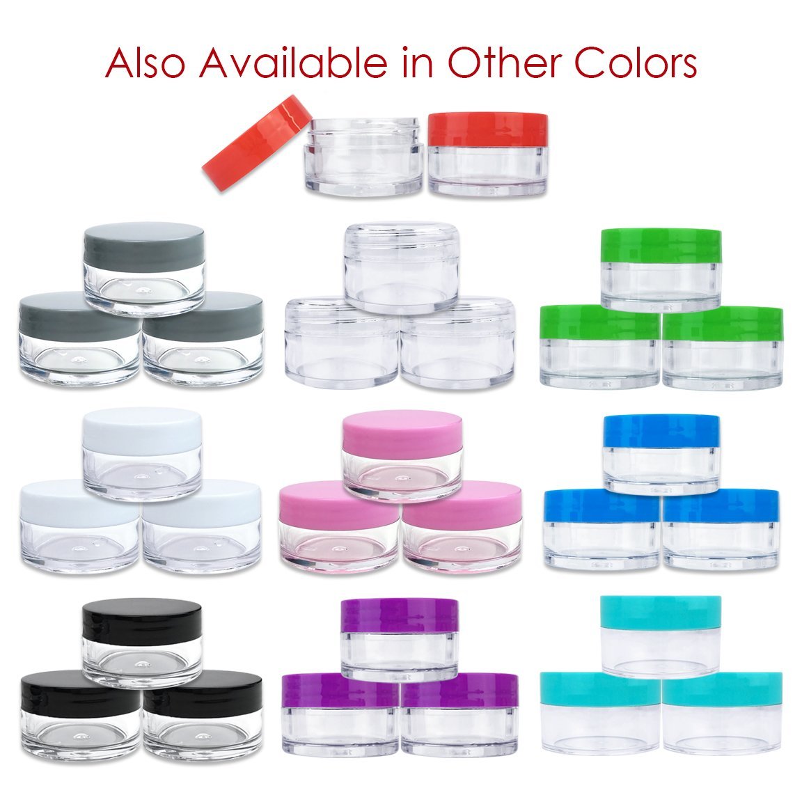 Beauticom 20 gram/20ml Empty Clear Small Round Travel Container Jar Pots with Lids for Make Up Powder, Eyeshadow Pigments, Lotion, Creams, Lip Balm, Lip Gloss, Samples (12 Pieces, Teal)