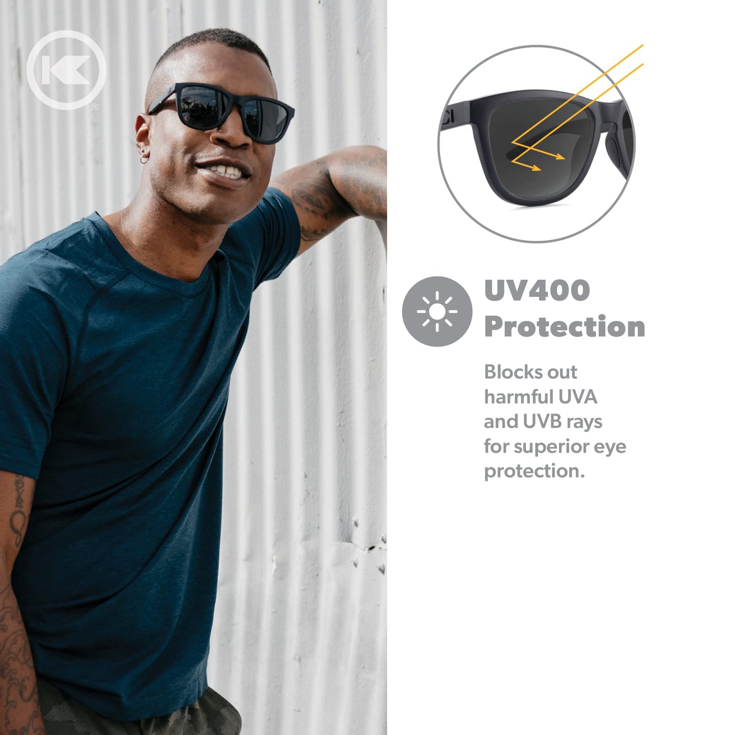 Knockaround Premiums Sport - Polarized Sunglasses For Running & Fitness (Matte Black on Black Frame/Polarized Black Lenses)