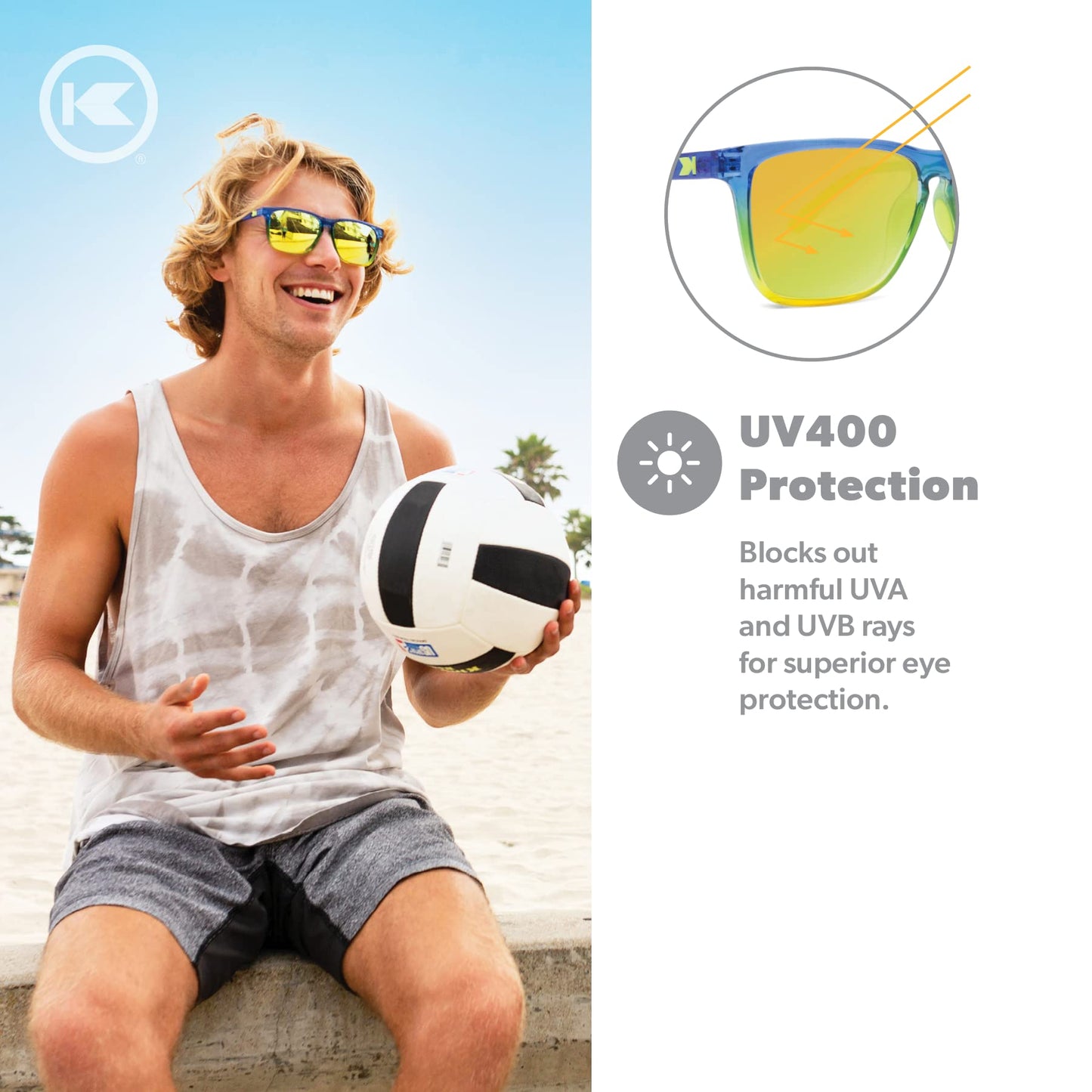 Knockaround Fast Lanes Sport - Polarized Running Sunglasses for Women & Men - Impact Resistant Lenses & Full UV400 Protection, Cool Runnings