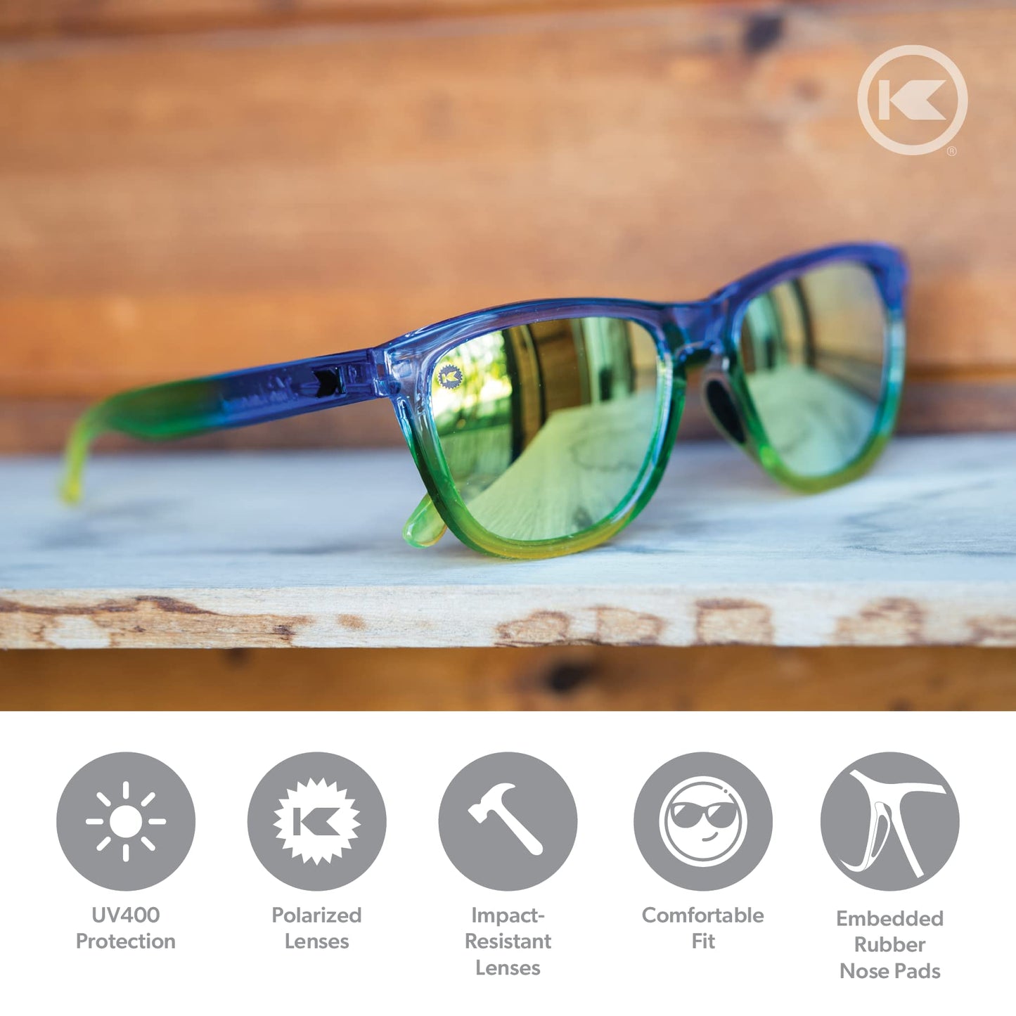 Knockaround Premiums Sport - Polarized Running Sunglasses for Women & Men - Impact Resistant Lenses & Full UV400 Protection, Cool Runnings
