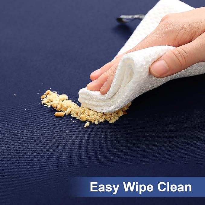 homing Rectangle Table Cloth Cover, Waterproof Polyester Elastic Fitted Tablecloth, Fits for 4 Foot Folding Tables, Washable Table Protector for Picnic, Camping, Outdoor (Navy Blue, 30" x 48")
