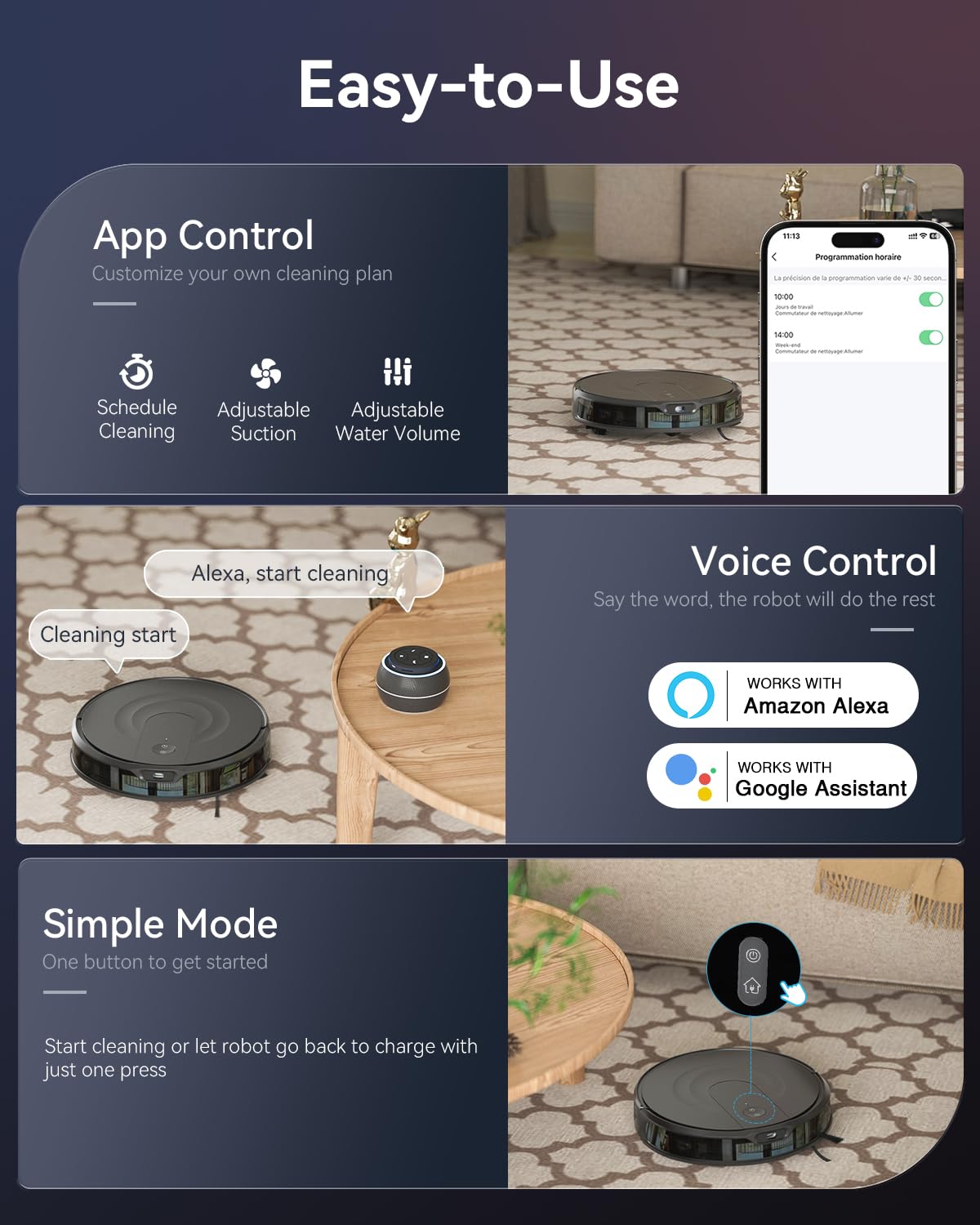 Kokaidia Robot Vacuum and Mop Combo, LiDAR Navigation, 9000Pa Suction Robotic Vacuum Cleaner โ Ultra Slim Design, 200 Min Runtime, Auto Recharge, Customizable Cleaning for Pet Hair, Hard Floors