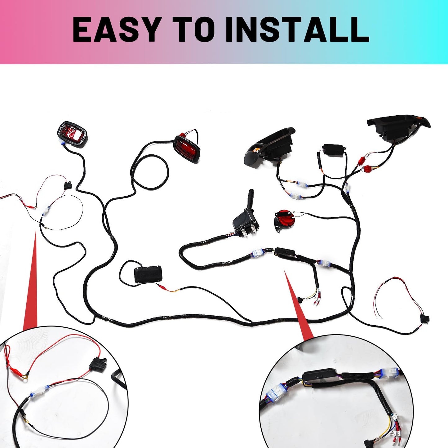 Deluxe LED RGB Golf Cart Light Kit for Yamaha G22 G19 G16 G14 Gas & Electric Golf Carts -