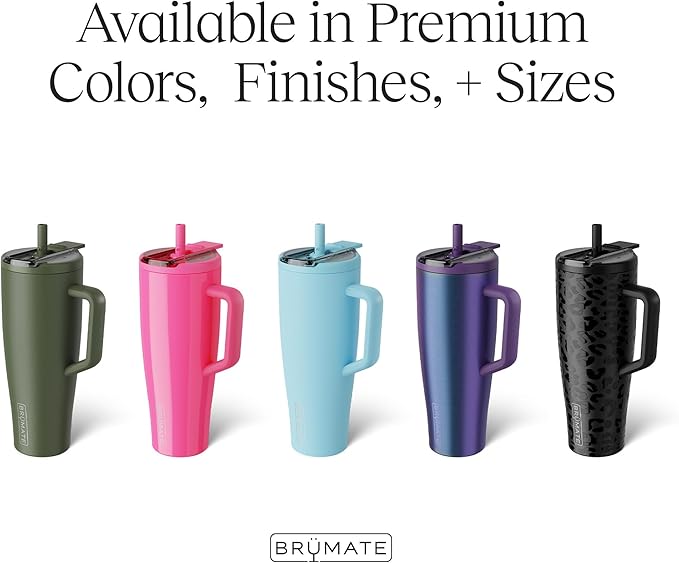 BrüMate Era Flip 40oz Tumbler with 100% Leakproof Covered Straw Lid | Hygienic Covered Straw | Insulated Stainless Steel Water Bottle with Handle | Cup Holder Friendly | BPA-Free (Dark Aura)