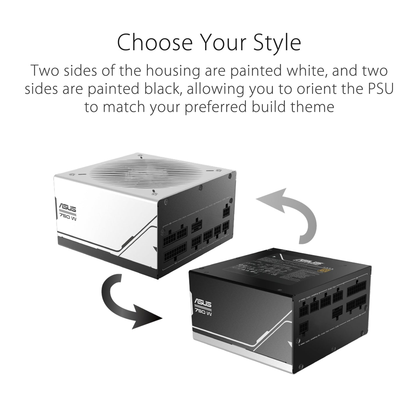 ASUS Prime 750W Gold (750 Watt, ATX 3.0 Compatible, Fully Modular Power Supply, 80+ Gold Certified, Dual Ball Bearings, Two Color Options in One, 8-Year Warranty)