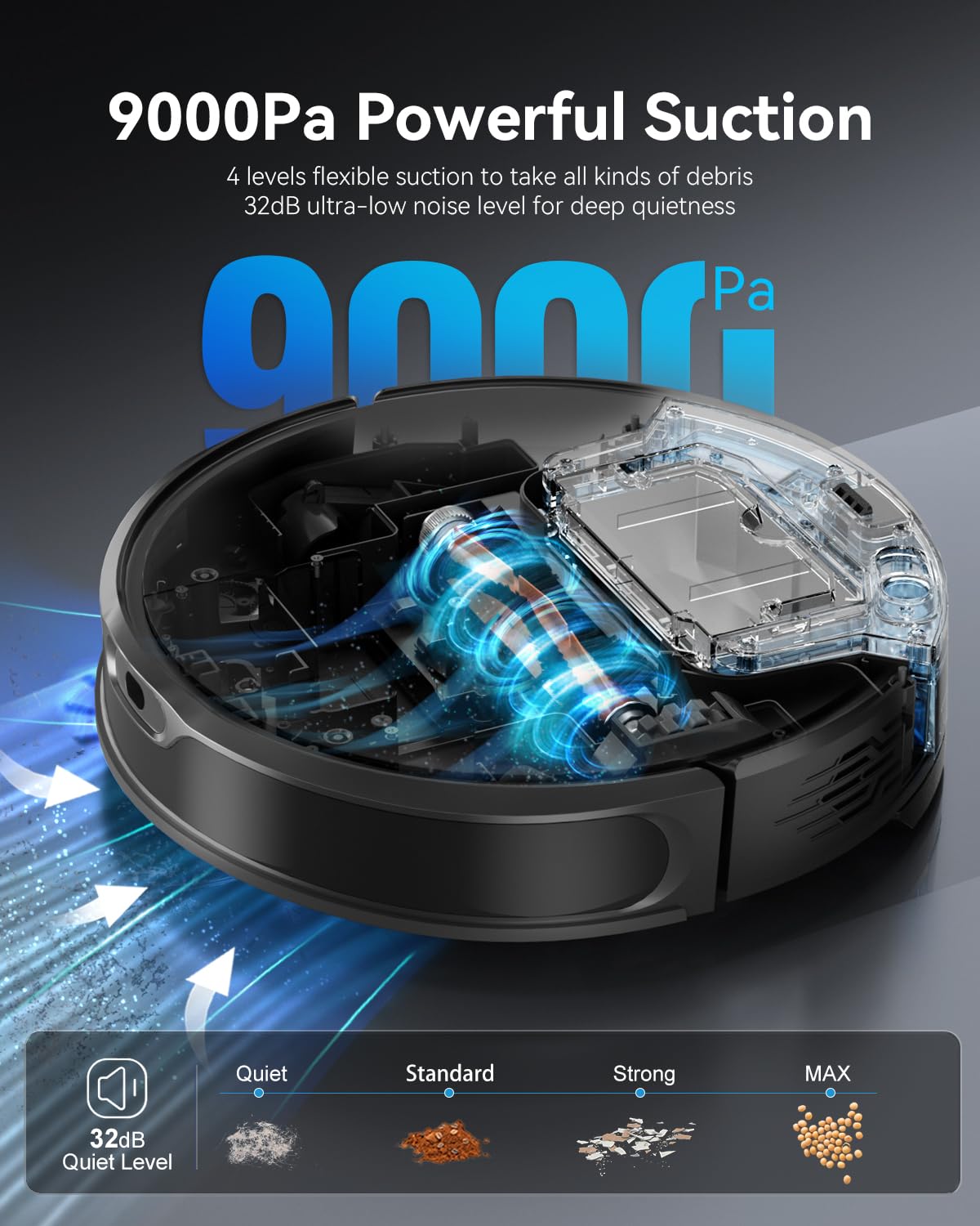 Kokaidia Robot Vacuum and Mop Combo, LiDAR Navigation, 9000Pa Suction Robotic Vacuum Cleaner โ Ultra Slim Design, 200 Min Runtime, Auto Recharge, Customizable Cleaning for Pet Hair, Hard Floors