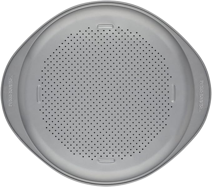 Farberware GoldenBake Nonstick Baking Sheet and Pizza Crisper Pan Set, 2 Piece, Gray (Pack of 2)