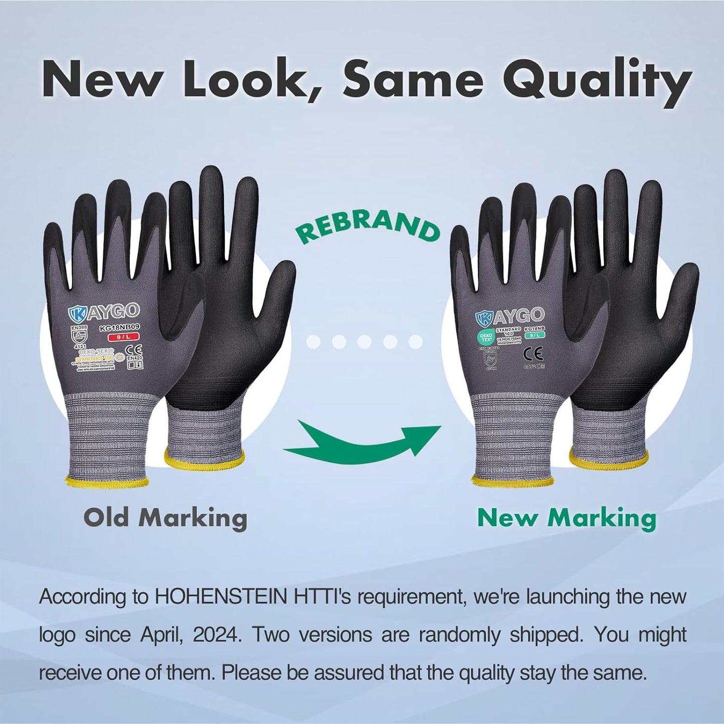 KAYGO Safety Work Gloves MicroFoam Nitrile Coated, 3 Pairs KG18NB,Seamless Knit Nylon Glove for Men and Women, Ideal for Automotive,Warehouse,Construction (Small,Gray)