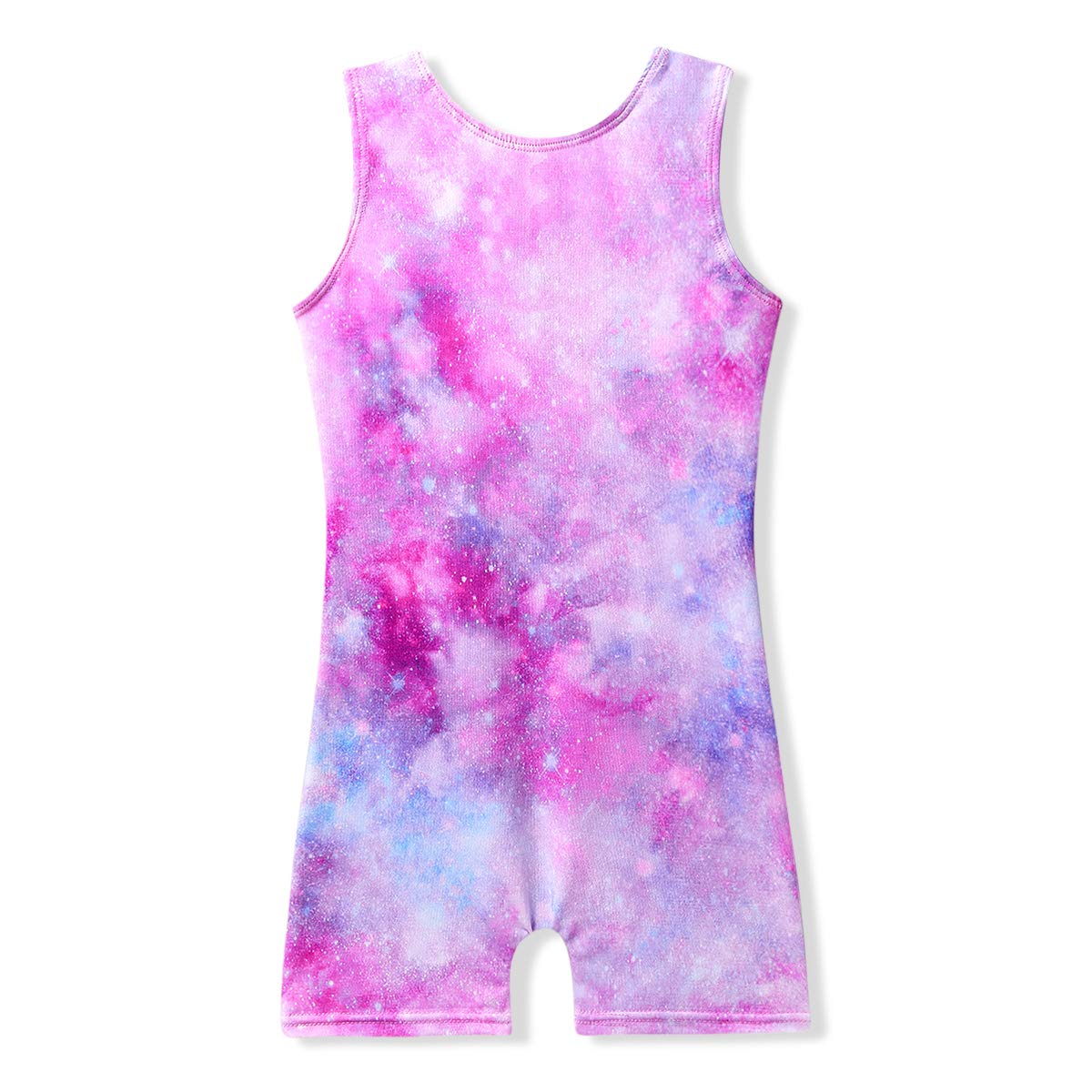 MYQFF Gymnastics Leotards for Girls 2t 3t Sparkle Unicorn Print Sleeveless Unitards E Starry