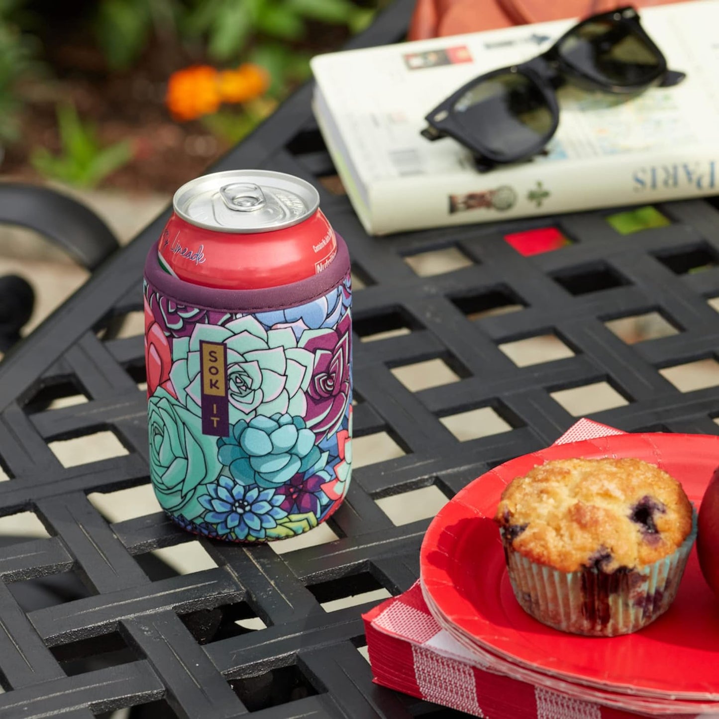 Sok It CanSok Sleeve for Beer & Soda Insulated Neoprene Cover (Green Living, 12oz Slim Can Sleeve)