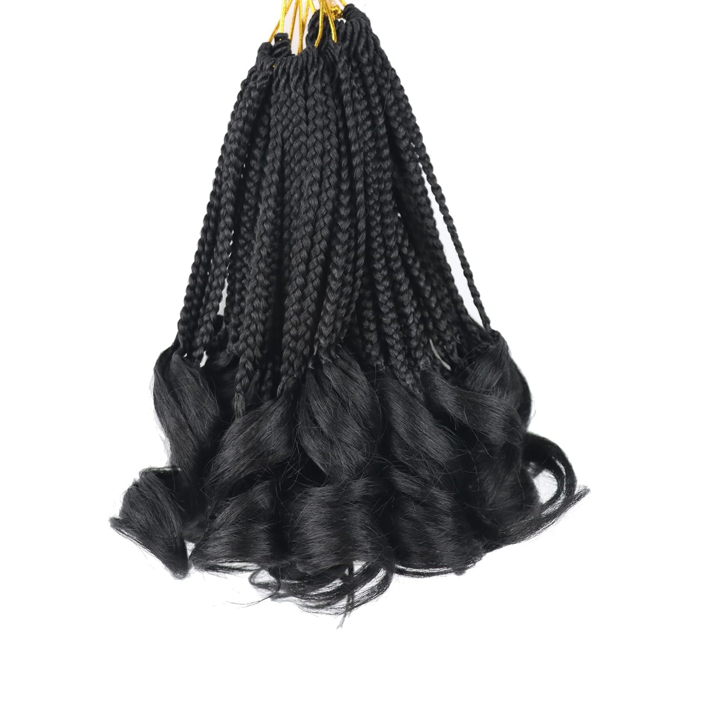 French Curl Braiding Hair 8 Inch French Curl Crochet Braids with Curly Ends Short Crochet Hair for Women Kids French Curly Braiding Hair Box Braids Crochet Hair Pre Looped French Curl Braids (1B)